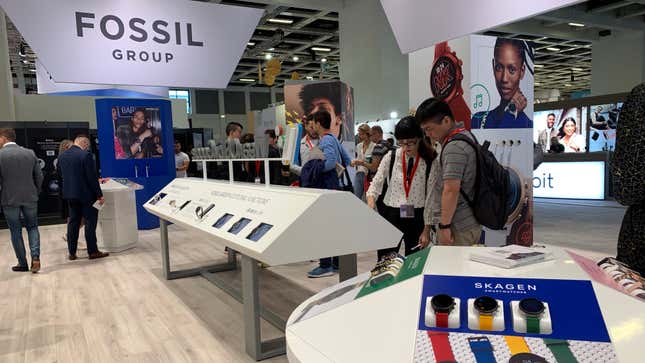 Welcome to Smartwatch Land at IFA, aka Fossil’s booth. 