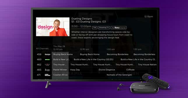 Image for article titled Roku Is Rolling Out a New Live TV Channel Guide and Adding More Free Stuff to Watch