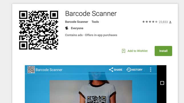 Image for article titled Barcode-Scanning App for Android Pushed Malware Onto Millions of Phones