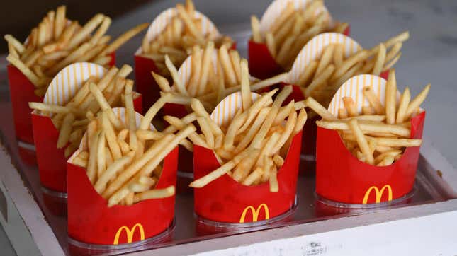McDonald's fries are offered at McDonald's at Made In America Festival on September 2, 2018 in Philadelphia, Pennsylvania