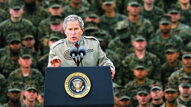 Bush announces the pullout of Iraq through Iran.