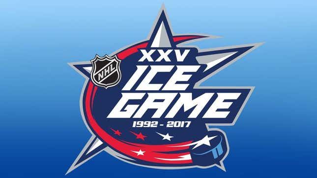 A logo of the NHL XXV Ice Game.