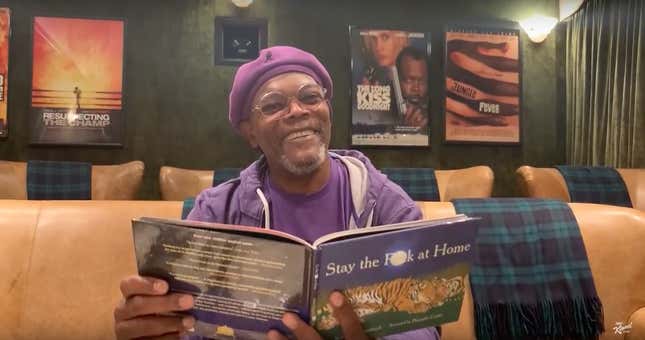 Image for article titled Samuel L. Jackson&#39;s Spirited Reading of &#39;Stay The F**k&#39; At Home&#39; Should Brighten Your Day