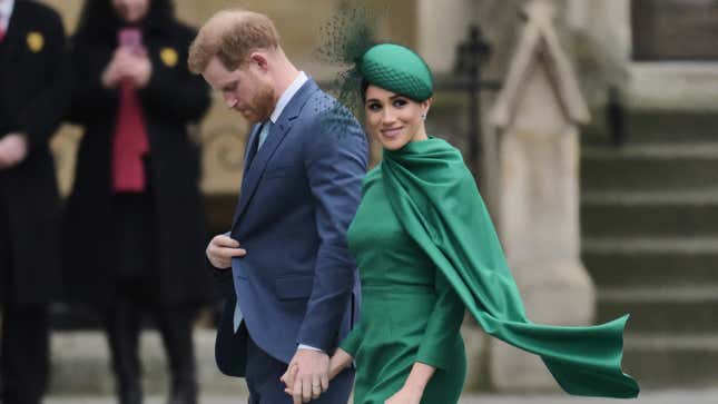 Prince Harry, Duke of Sussex and Meghan, Duchess of Sussex attend the Commonwealth Day Service 2020 at Westminster Abbey on March 09, 2020, in London, England. 