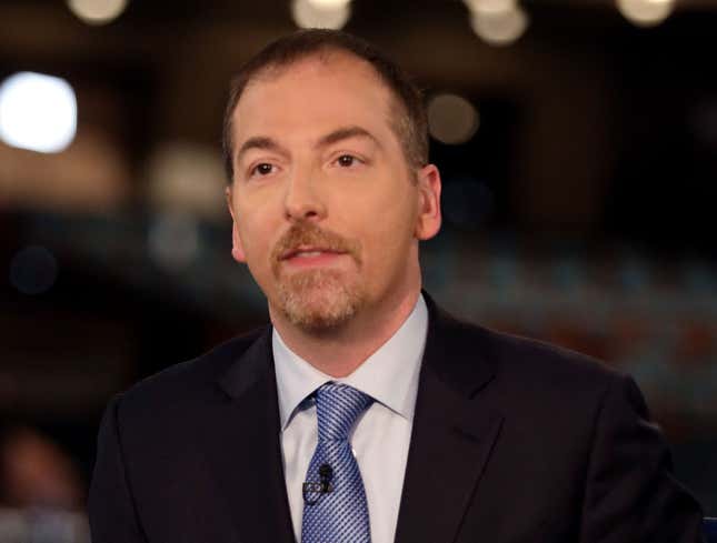 Image for article titled Chuck Todd Reminds Candidates That If They Want More Time To Speak There Are Melee Weapons Under Each Of Their Lecterns