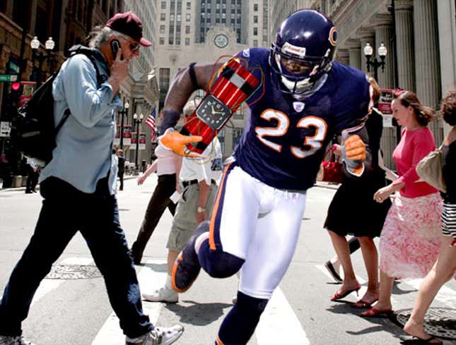 Image for article titled Devin Hester Running With Bomb Quickly Written Into Movie