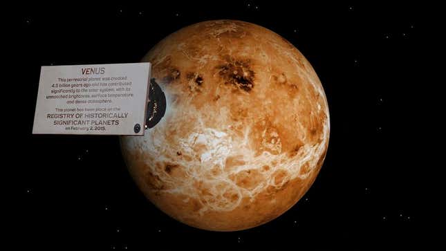 Image for article titled Venus Added To Registry Of Historically Significant Planets