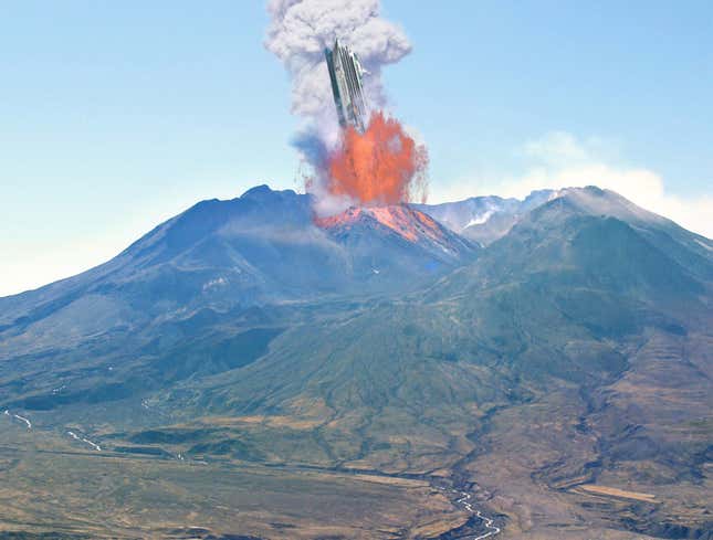 Image for article titled Royal Caribbean Vessel Erupts From Mount Saint Helens After 8,000-Mile Cruise Through Center Of Earth