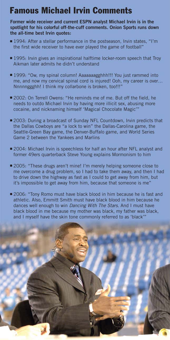 Image for article titled Famous Michael Irvin Comments