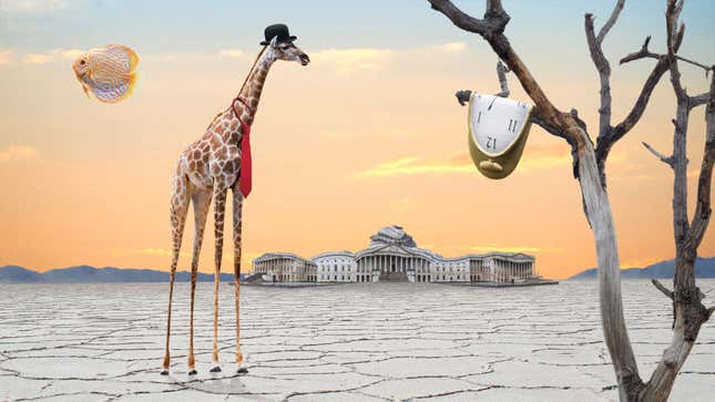 Image for article titled Melting Giraffe Congressman Warns Impeachment Distracting From Surreal Issues