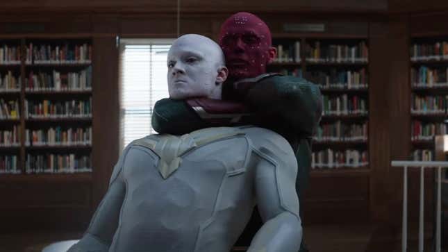 Go Behind the Scenes of <i>WandaVision's</i> Vision vs. Vision Fight