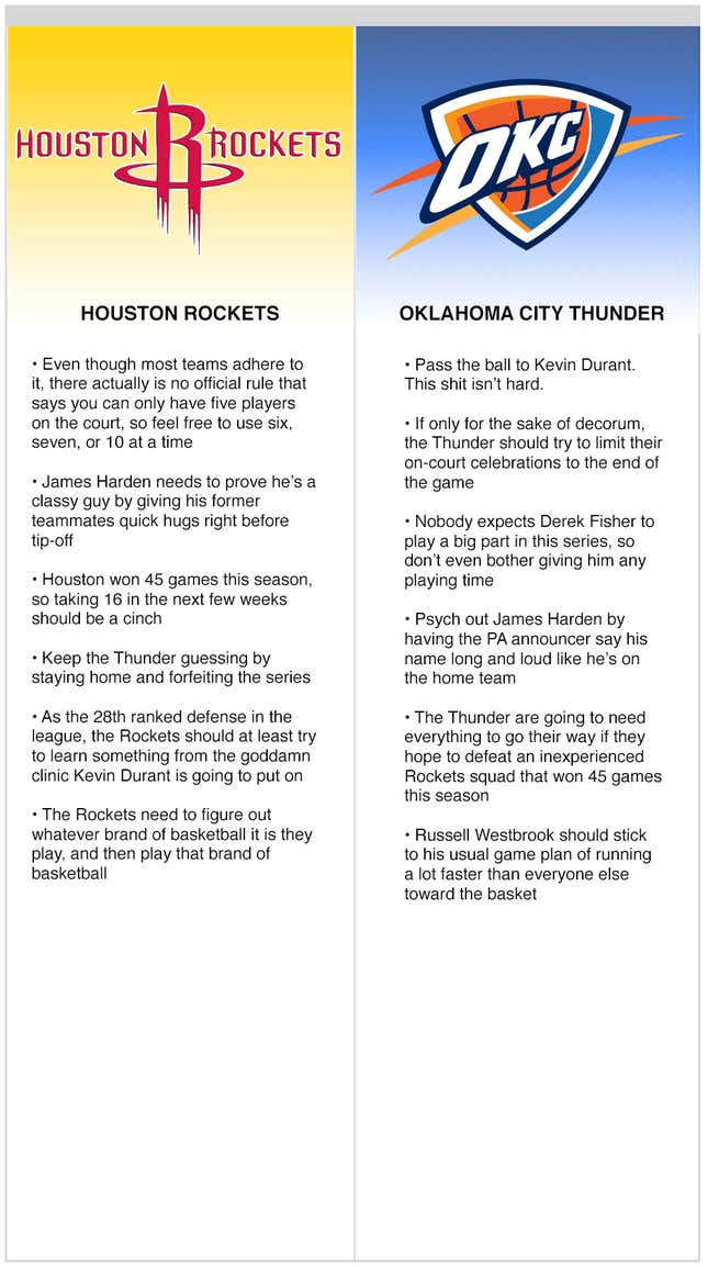 Image for article titled Rockets vs. Thunder