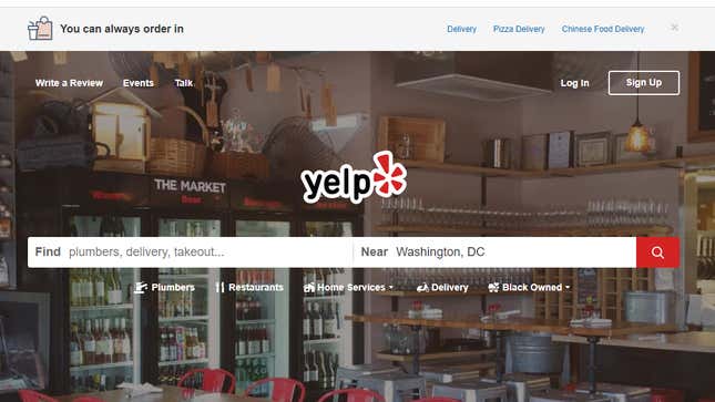 Image for article titled Yelp Will Now Advise Customers When a Business Is Racist Enough to Land in the News