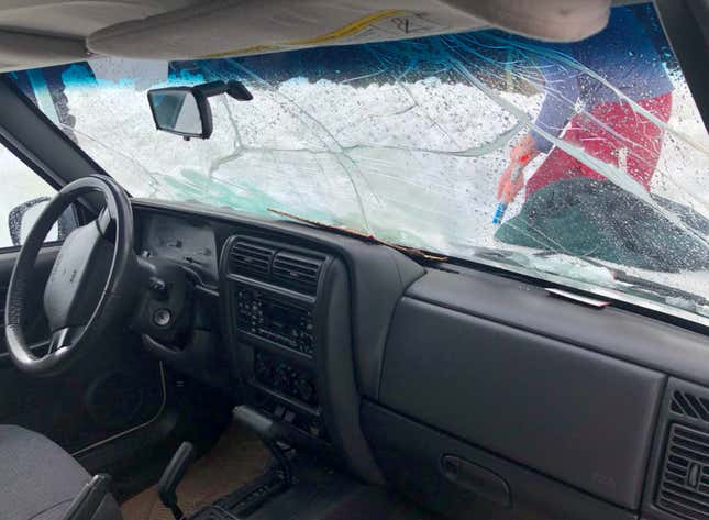 Image for article titled A Tesla Engineer's Jeep Ended Up Under 10 Feet of Snow for Months and It's Still There