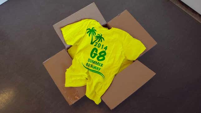 Image for article titled G7 Unable To Get Deposit Back On Shipment Of ‘G8 Summer Getaway’ T-Shirts