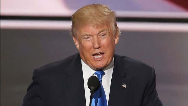 Image for article titled Trump Takes Moment To Thank All The Fear In Audience For Making This Night Possible