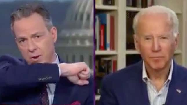 Image for article titled Joe Biden and Jake Tapper Found Some Time to Bicker About the Vampire Cough
