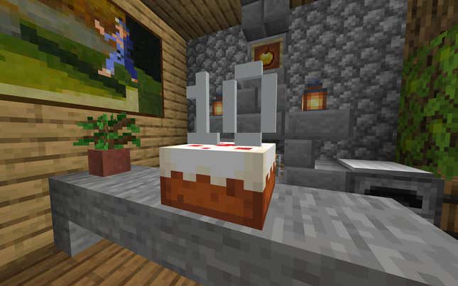 Image for article titled Minecraft Players Are Celebrating 10 Years With Cakes, Artwork And More