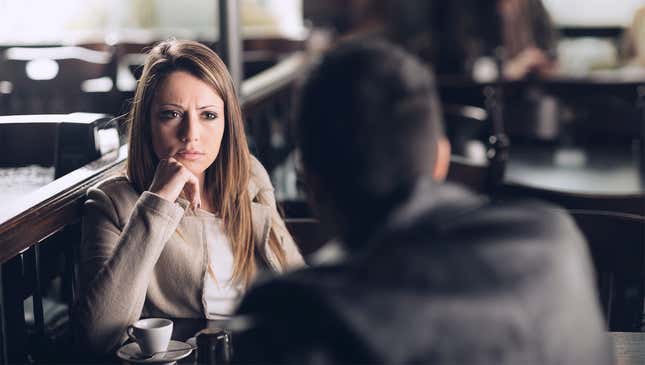 Image for article titled Woman On First Date Feels Like She Could Spend Whole Life In Uncomfortable Silence With This Man