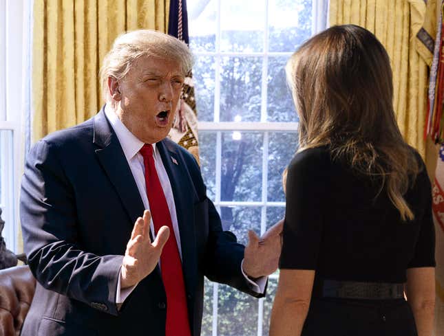 Image for article titled ‘I Don’t Care How You Feel, Get Your Ass Outside And Put Up The Halloween Decorations,’ Trump Screams At First Lady