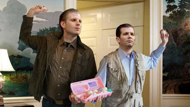 Image for article titled Trump Boys Announce They Will Not Hesitate To Egg Russia If Provoked