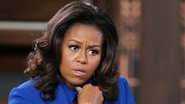 Image for article titled Michelle Obama Fuming After Barack Also Titles New Memoir ‘Becoming’