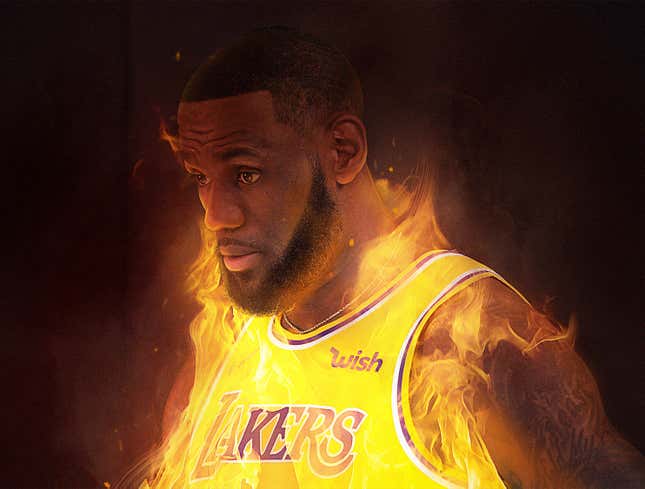 Image for article titled Lakers 2021 NBA City Uniforms Honor Los Angeles With New On-Fire Design