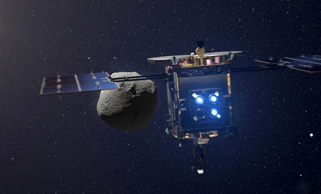 La sonda Hayabusa 2, aproximándose al asteroide Ryugu.