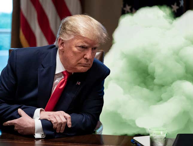 Image for article titled Trump’s Call To Reopen Economy Attributed To New Floating Virus Cloud Advisor