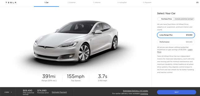 Imagen para el artículo titulado Tesla rebaja por sorpresa el precio de sus autos en miles de dólares