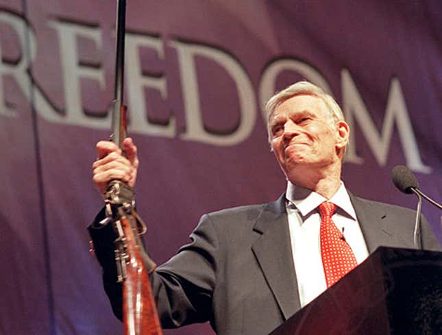 Image for article titled Charlton Heston&#39;s Gun Taken From His Cold, Dead Hands