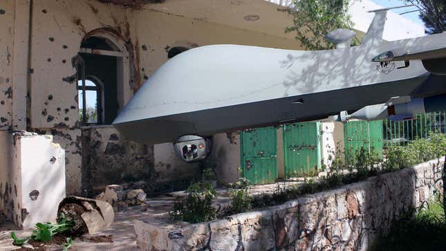 Image for article titled Clumsy Stealth Drone Surveilling Taliban Base Flees After Accidentally Knocking Over Potted Plant