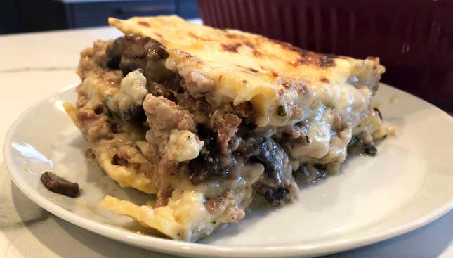 Lazy Lasagna With Mushrooms And White Bolognese