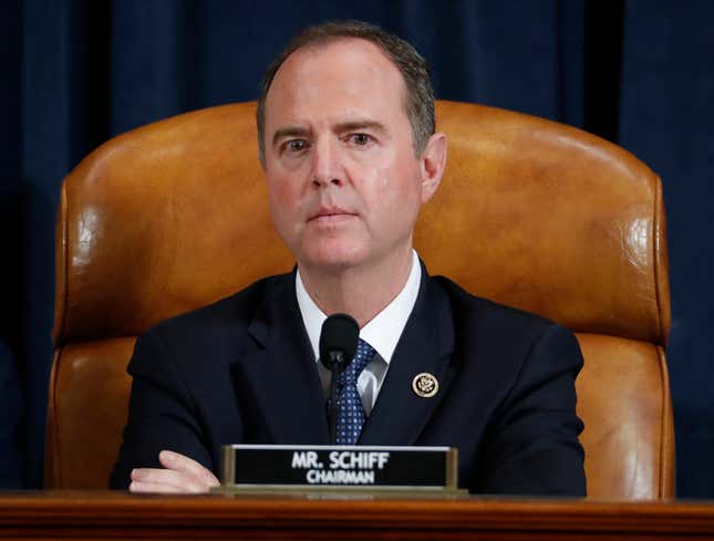 Image for article titled ‘I Yield The Remainder Of My Time To You, The Viewer At Home,’ Says Adam Schiff During Impeachment Hearing Before Staring Into Camera For 3 Minutes
