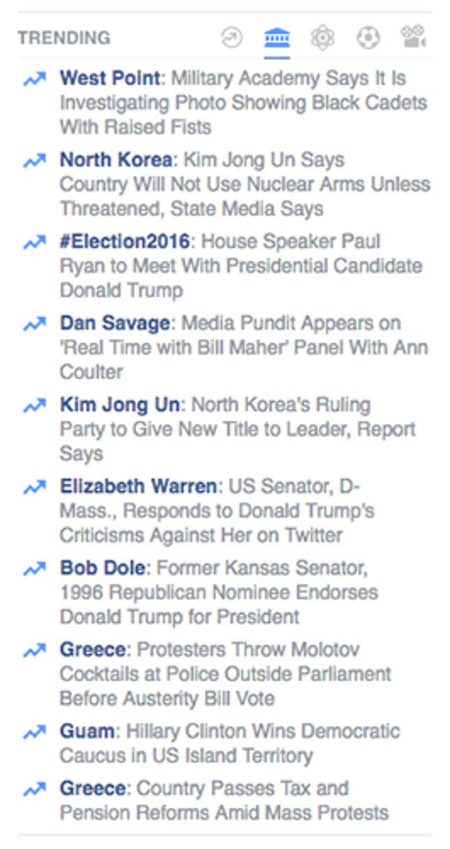 Image for article titled Former Facebook Workers: We Routinely Suppressed Conservative News