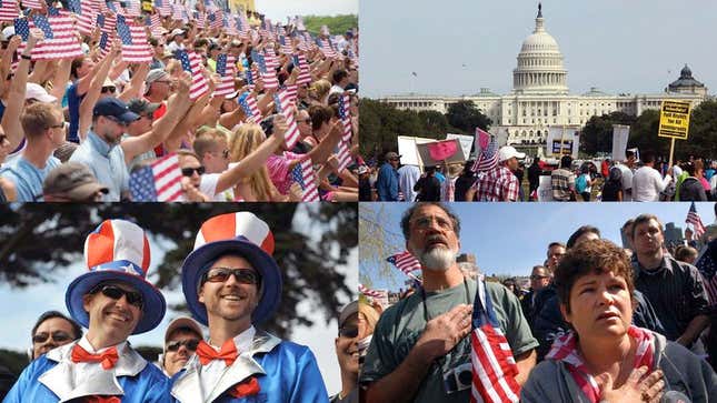 Researchers say the large portion of Americans who take every opportunity to make huge, unapologetic displays of their patriotism are matched in number by those who scoff at the idea of having any pride in the country at all.

