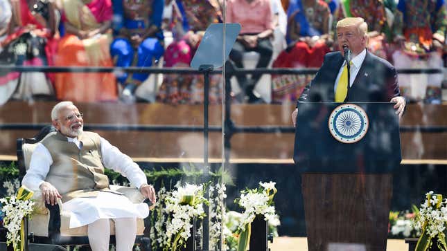 Image for article titled Trump In India Hails Blossoming Relations Between The 2 Planets