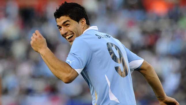 Image for article titled Soccer Player In Blue Shirt Happy