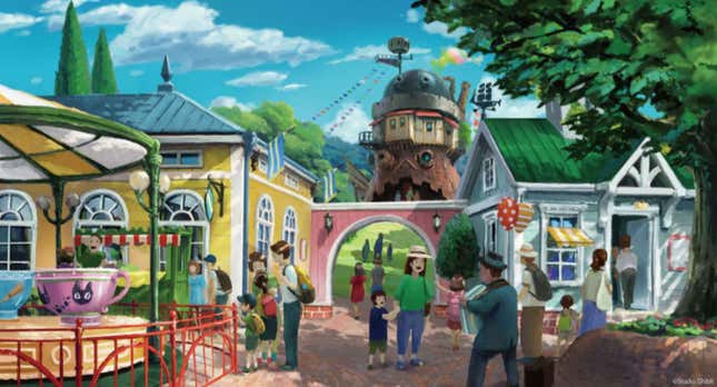 Imagen para el artículo titulado Vas a empezar a ahorrar cuando veas los bocetos del nuevo parque temático de Studio Ghibli en Japón