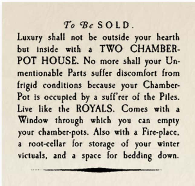 Image for article titled Historical Archives: To Be Sold - Two Chamber Pot House