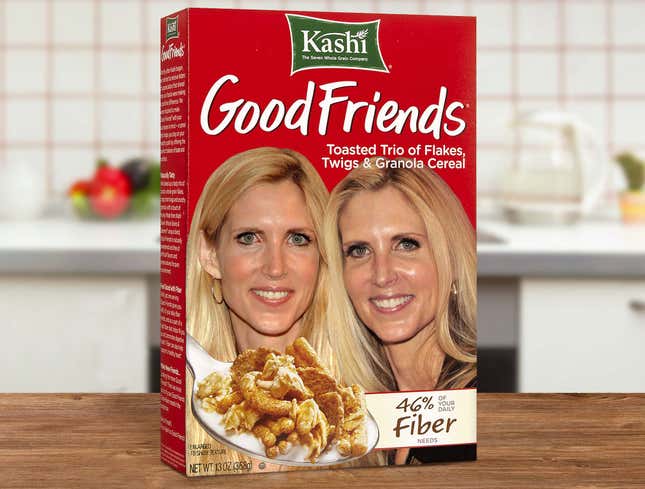 Image for article titled Makers Of Good Friends Cereal Not Sure How Two Pictures Of Ann Coulter Got On Box