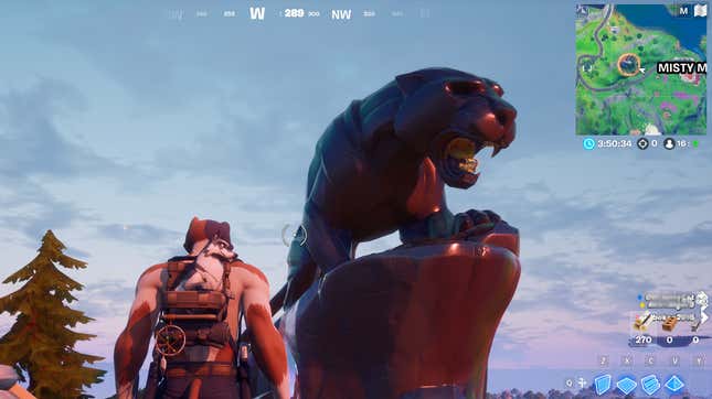 Fortnite’s in-game Black Panther monument.