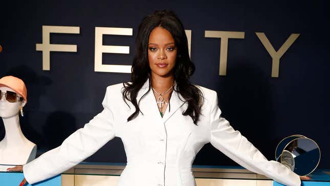 Rihanna hosts Fenty Launch on May 22, 2019 in Paris, France.
