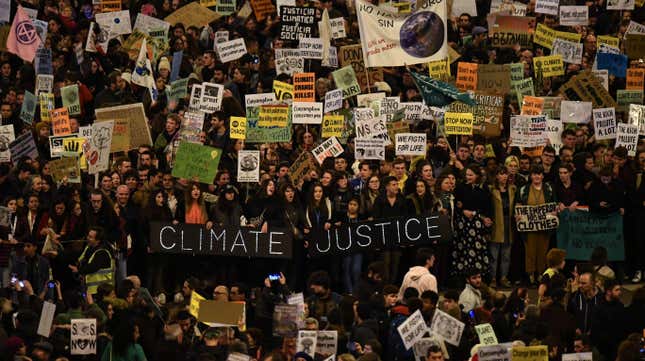 A Fridays For Future protest outside COP25 on Friday December 6