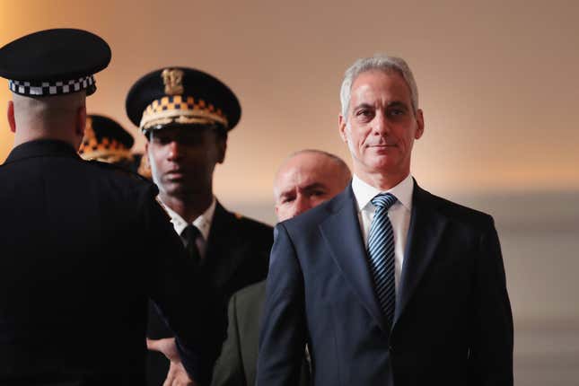 Rahm Emanuel attends a police graduation and promotion ceremony at Navy Pier on Nov. 19, 2018, in Chicago. 
