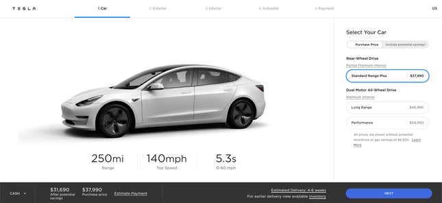 Imagen para el artículo titulado Tesla rebaja por sorpresa el precio de sus autos en miles de dólares