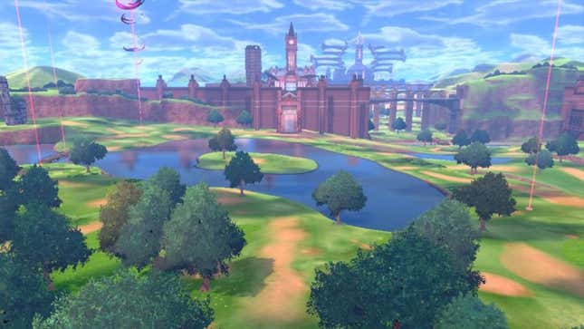 Parte del “Área silvestre” de Galar, la región abierta en la que se pueden acceder a muchas incursiones y atrapar pokémon de distintos niveles.