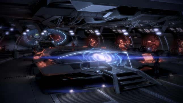 The CIC of the Normandy SR2, as seen in Mass Effect 3.