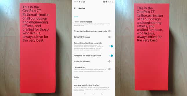 A la izquierda, el modo macro sin la corrección activada. A la derecha, con la corrección activada.
