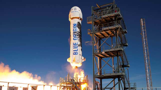 Prior launch of a Blue Origin rocket.